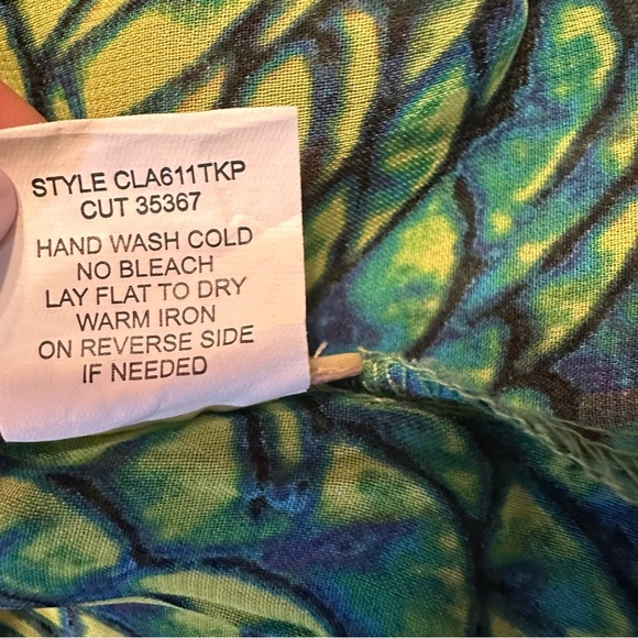 Fig & Flower Green Peacock Print Tie Top Size PM (B3 - Picture 6 of 9